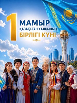 1 - мамыр Қазақстан халқының бірлігі күнімен құттықтау